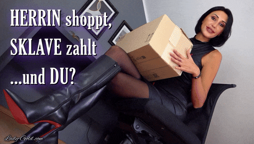 Herrin shoppt, Sklave zahlt ...und DU? Was ist mit dir? Wer bist du eigentlich? Du bist nur ein Loser, der vor dem Bildschirm sitzt und vor Neugier sabbert! Haha! Ich habe die Kreditkarte meines Eigentums wieder zum Glühen gebracht und heiße Lederkleidung bestellt... siehst du das große Paket? Meine Vorfreude? Mhhhhmmmm! Die neuen Sachen werden sofort anprobiert... Ja es ist nur verständlich, dass du dir die Anprobe wegen deiner ausgeprägten Vorliebe für Leder nicht entgehen lässt ;)