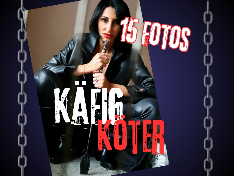Käfig Köter 15 Foto Durch die kalten Gitterstäbe hindurch: mein Blick und Anblick... ...ein langer Ledermantel, schwarze Stiefel und pure Macht! Du bist eingesperrt, unterworfen, gezwungen mir zu dienen und mich zu verehren! Ohne Flucht, ohne Berührung, ohne Freiheit! Oder etwa doch? Ein kleines Lächeln von mir und die Schlüssel in meiner Hand lassen dich wieder hoffen... Halsband und Leine etwa für mein Köter? Darfst du raus oder musst du erst die Peitsche ertragen? Dieses Bilder Set lässt dich die Intensität deiner Gefangenschaft spüren!